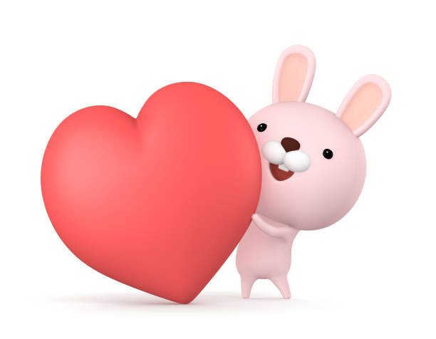 istock Cute Rabbit character having a big heart shape for Valentine's Day celebration concept, 3D illustration 904437236