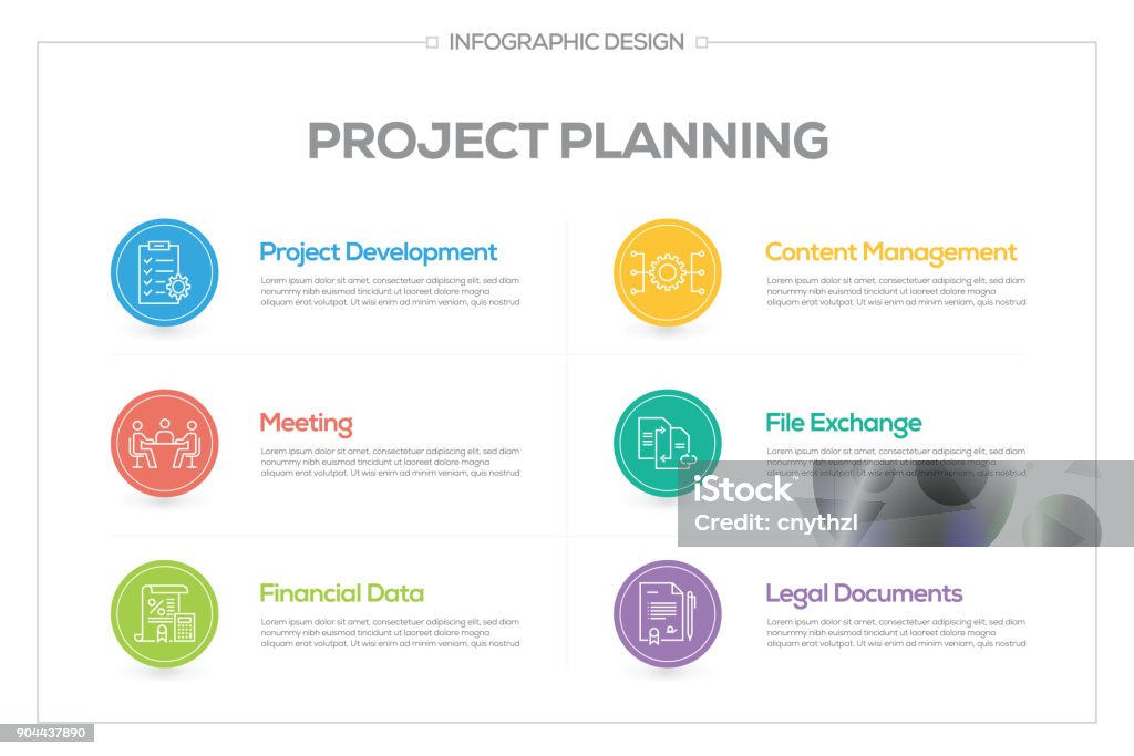 Graphical Project Steps Project Planning Infographic With 6 Options Steps Or Processes Stock ...