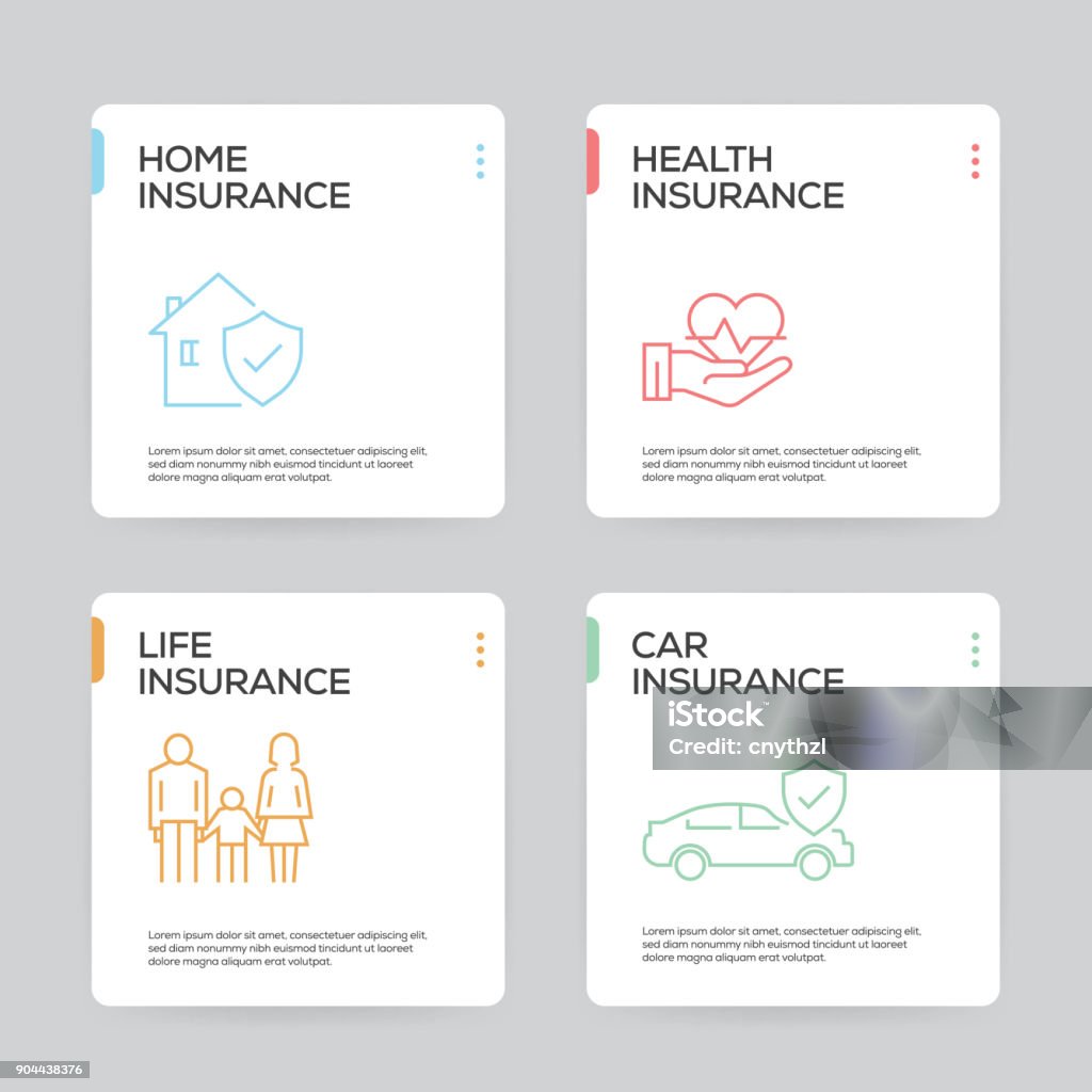 Template Desain Infografis Asuransi Ilustrasi Stok - Unduh Gambar