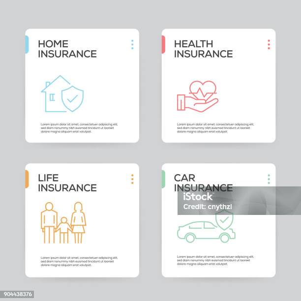 Insurance Infographic Design Template Stock Illustration - Download Image Now - Insurance, Car, Service