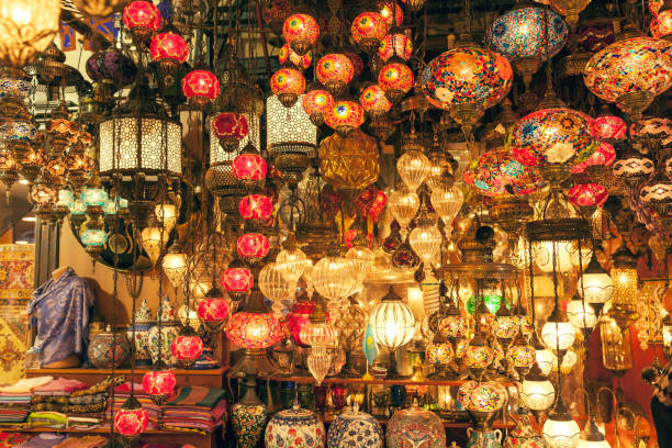 Traditional Baazar In Istanbul Oriental lanterns antalya province photos stock pictures, royalty-free photos & images