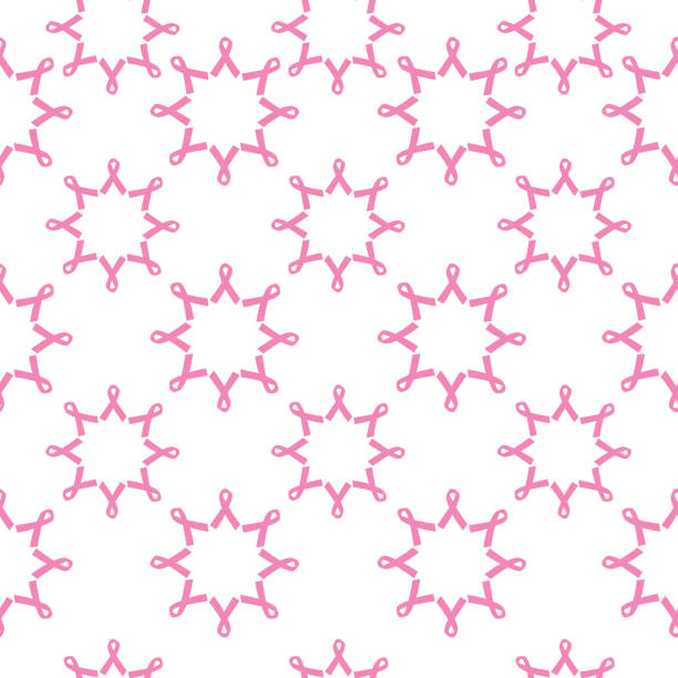 ilustrações, clipart, desenhos animados e ícones de câncer-de-rosa da fita círculos padrão sem emenda - pattern cube repetition backgrounds
