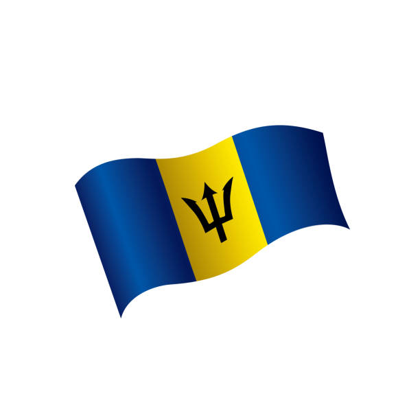 flaga barbadosu, ilustracja wektorowa - trident barbados flag pride stock illustrations