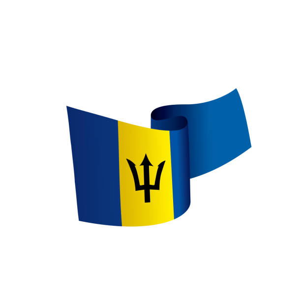 flaga barbadosu, ilustracja wektorowa - trident barbados flag pride stock illustrations