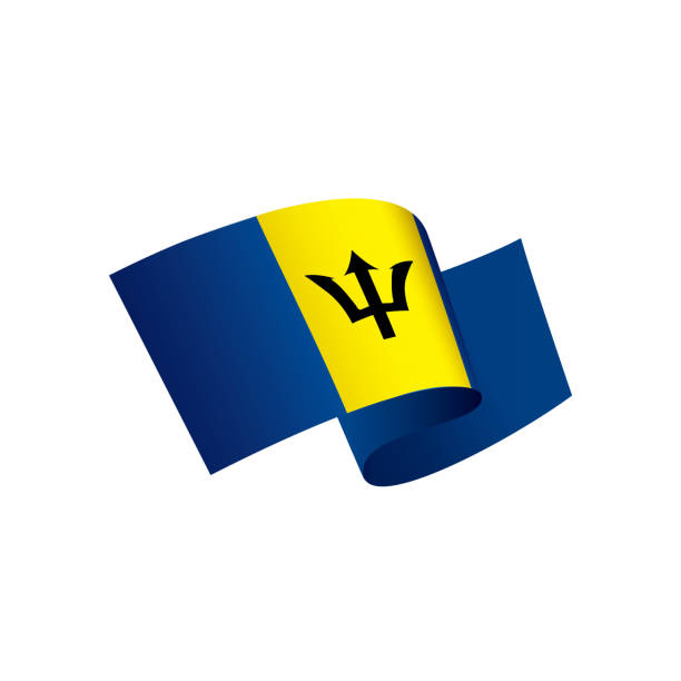 flaga barbadosu, ilustracja wektorowa - trident barbados flag pride stock illustrations