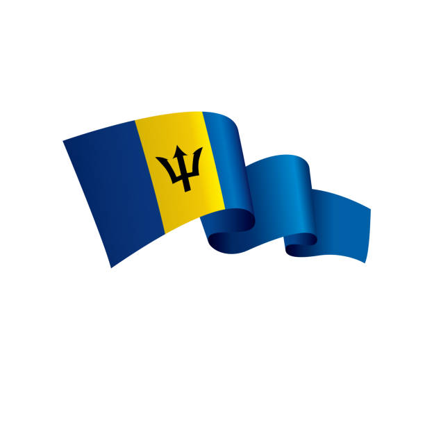 flaga barbadosu, ilustracja wektorowa - trident barbados flag pride stock illustrations