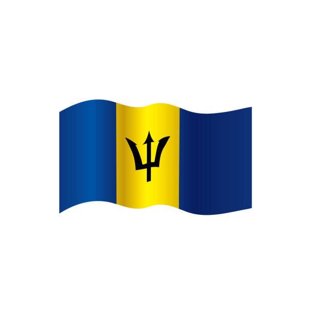 flaga barbadosu, ilustracja wektorowa - trident barbados flag pride stock illustrations