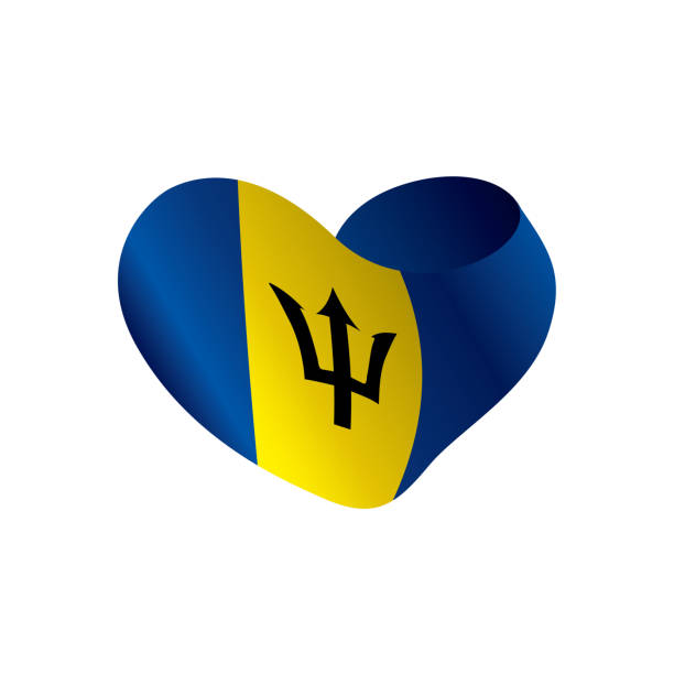 flaga barbadosu, ilustracja wektorowa - trident barbados flag pride stock illustrations