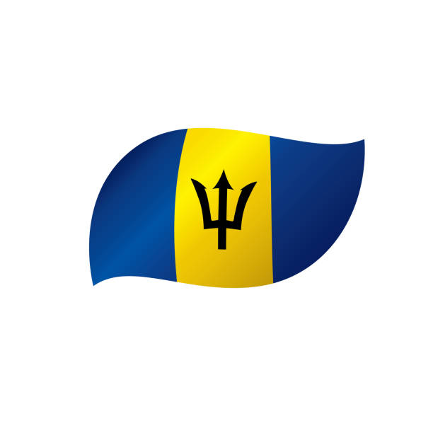 flaga barbadosu, ilustracja wektorowa - trident barbados flag pride stock illustrations