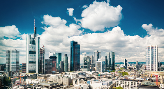 Frankfurt am Main Skyline with skyscrapers and finance district
