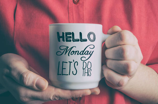 Hello Monday, let's do this! Hello Monday, let's do this. Funny motivational quote about Monday and week start. monday stock pictures, royalty-free photos & images