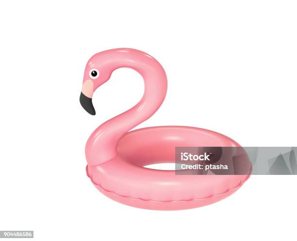 Photo libre de droit de Anneau De Natation En Forme De Flamant Rose Isolé Sur Blanc banque d'images et plus d'images libres de droit de Flotteur