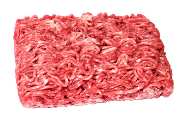 istock Raw minced meat or beef meat, isolated on white 904495378