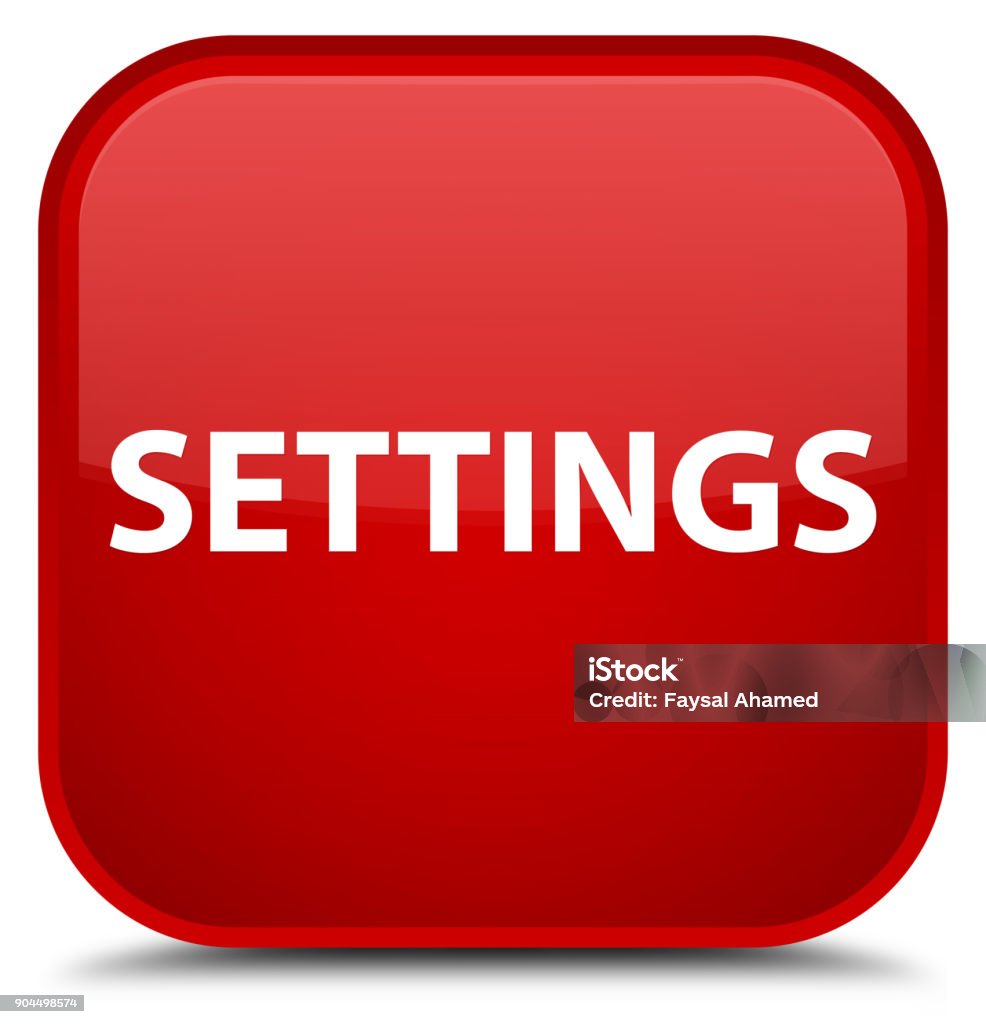 Square Settings Button Settings Special Red Square Button Stock Illustration - Download Image ...