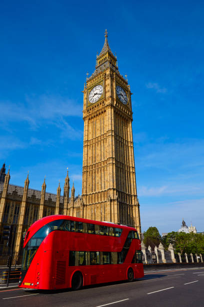 istock Big Ben Clock Tower and London Bus 904523400