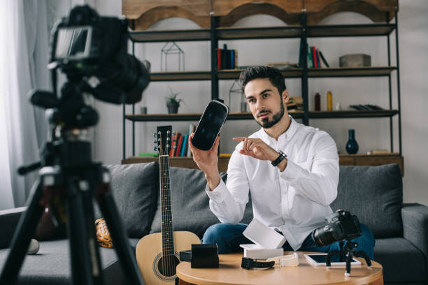 istock technology blogger recording new vlog about virtual reality headset 904535224