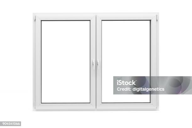 3d Window Frame On White Background Stock Photo - Download Image Now - Window, Window Frame, Cut Out