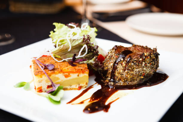 istock Beef fillet with potato gratin 904543378