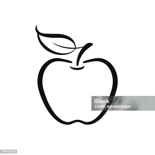 Apple Vector Icon Stock Illustration - Download Image Now - Apple - Fruit, Sketch, Icon Symbol