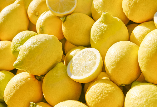 Fresh lemons - citrus fruit. Seen on Sicilian Market
