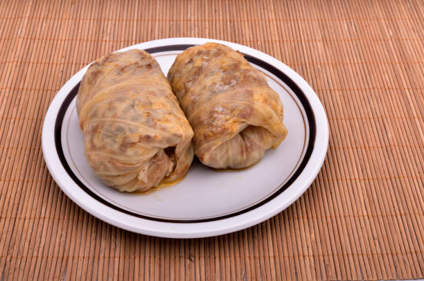 istock sarma (dolma) cabbage stuffed with minced meat on the plate 904570314