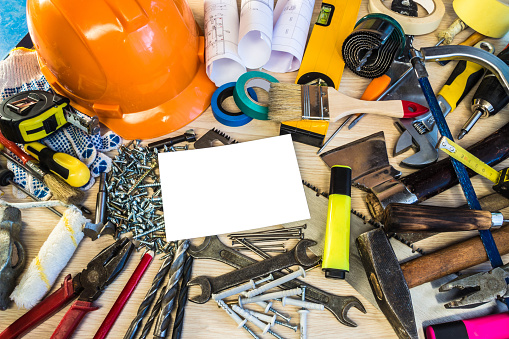 Building Process Tools Many Construction Tools Construction Composition Tool Suitcase Work ...