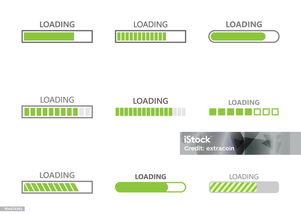 loading bar progress icons loading bar progress icons, load sign vector illustration Downloading stock vector