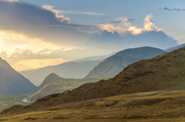 istock Altai mountains with snowy peaks in sunset 904594940