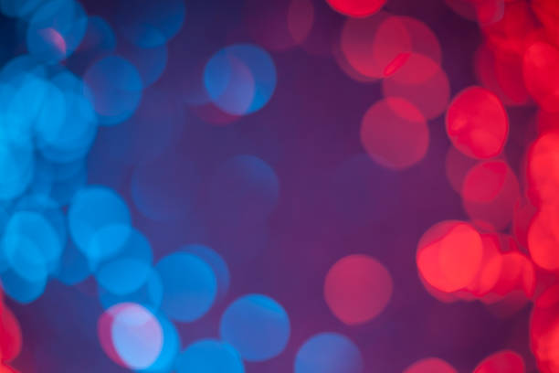 istock Defocused blue and red lights great as background 904595454