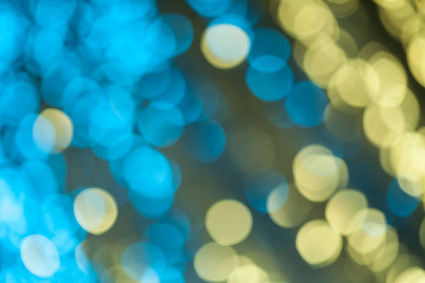 istock Defocused blue and yellow lights great as background 904595490