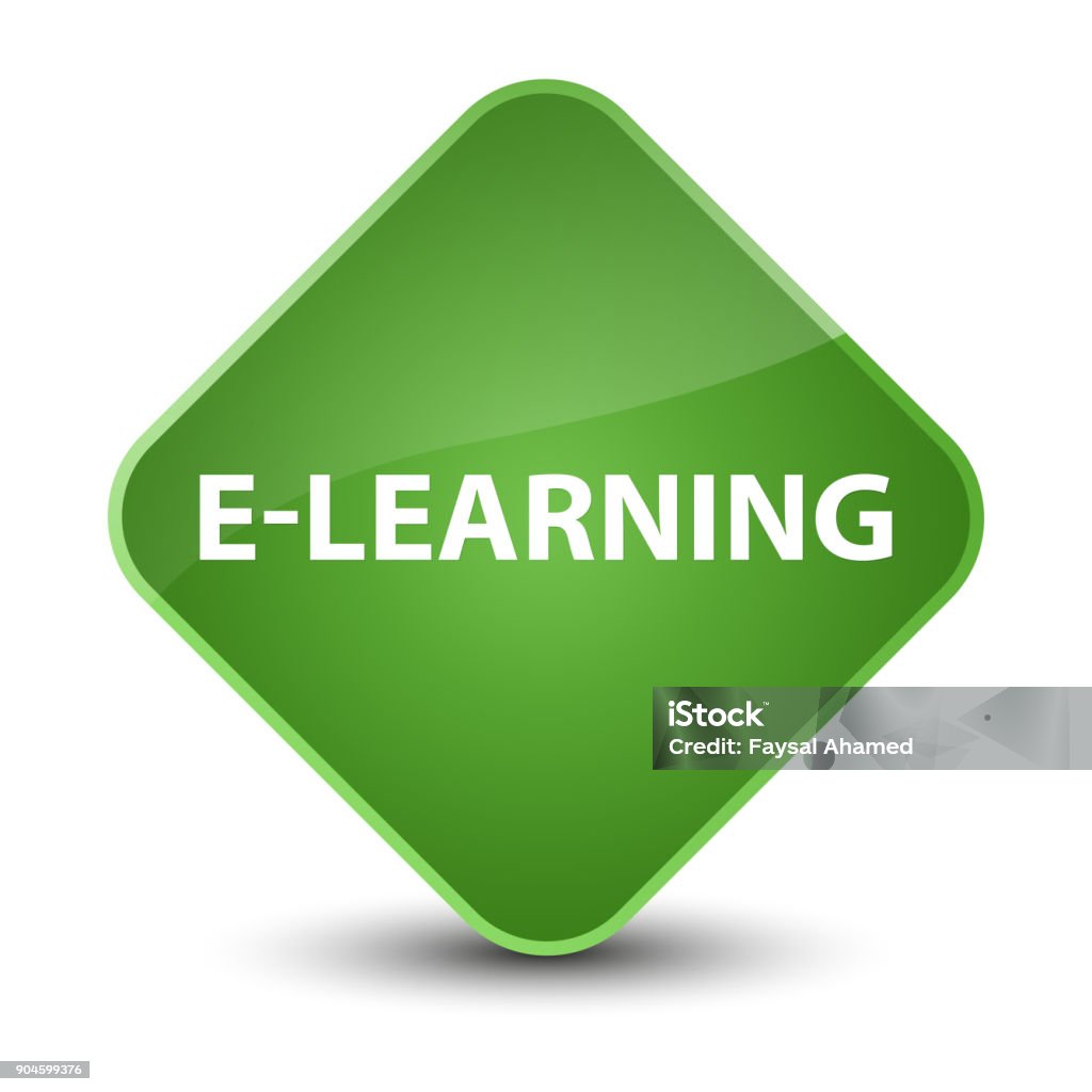 Elearning Elegant Soft Green Diamond Button Stock Illustration ...