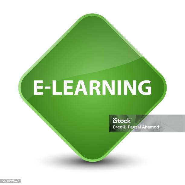 Elearning Elegant Soft Green Diamond Button Stock Illustration ...