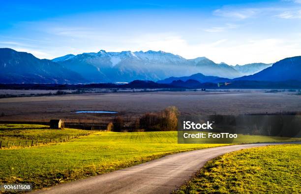 Landscape Murnauer Moos Bavaria Stock Photo - Download Image Now - Agricultural Field, Autumn, Barn