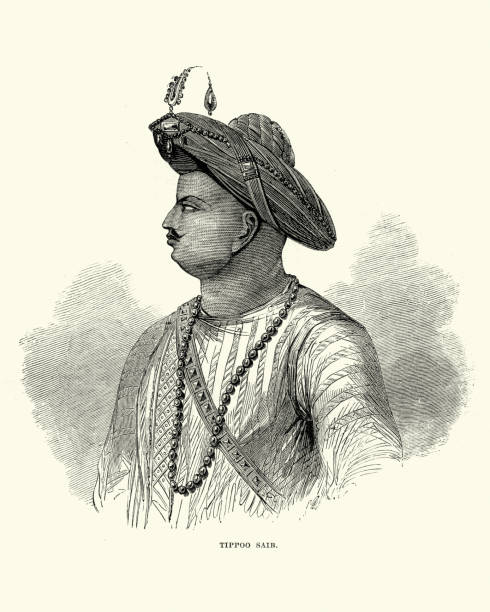 Tipu Sultan Vintage engraving of Tipu Sultan (born Sultan Fateh Ali Sahab Tipu, (10 November 1750 – 4 May 1799), also known as the Tipu Sahib, was a ruler of the Kingdom of Mysore. sultan stock illustrations