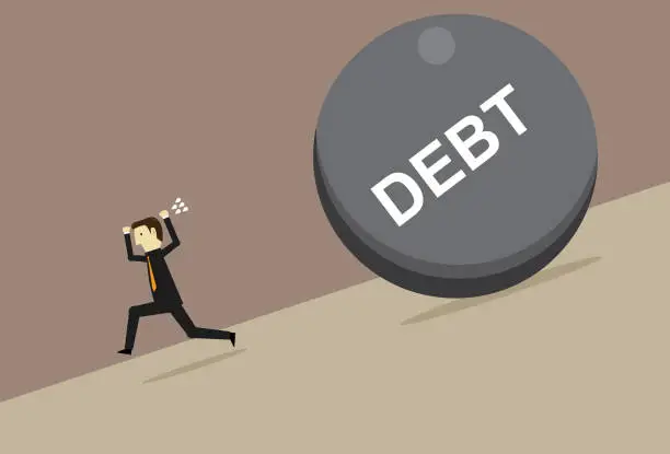 Vector illustration of Escape from debt
