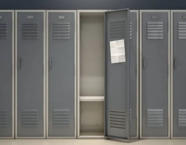 Photo of Shool Locker With Blank Note