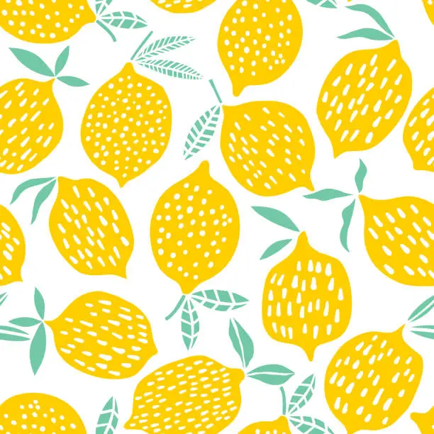 Vector illustration of Lemon seamless pattern vector illustration. Summer design