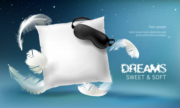 вектор 3d реалистичная иллюстрация белой подушки - pillow stock illustrations