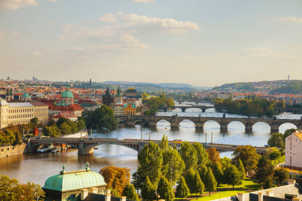 istock Overview of old Prague with Charles bridge 904651260