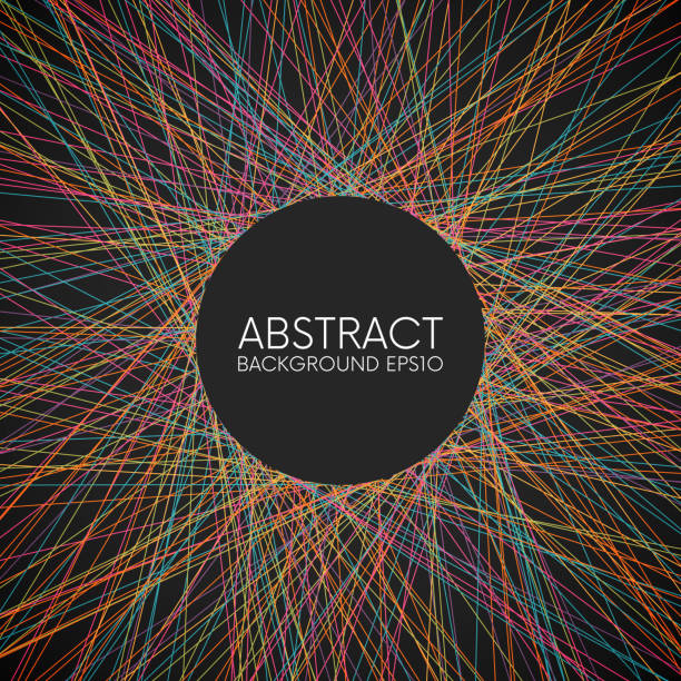 абстрактный красочный тонкий фон линий - mixing abstract circle multi colored stock illustrations