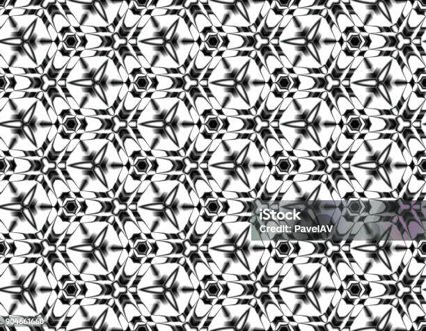 Fractal Seamless Illusion Of Snowflakes With The Stars Stock Illustration - Download Image Now