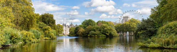 istock Panoramic view from St. James Park towards the London Skyline 904666302