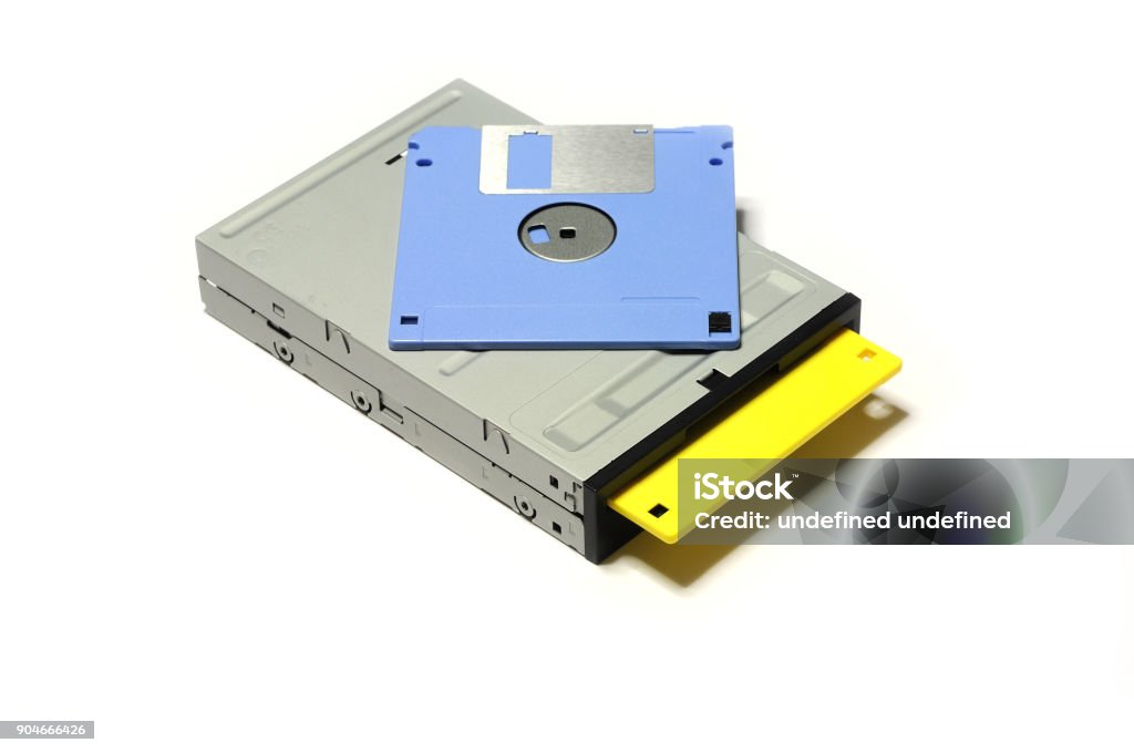Computer Diskette Drive Old Computer Floppy Diskette Inside Floppy Drive Isolated On White ...