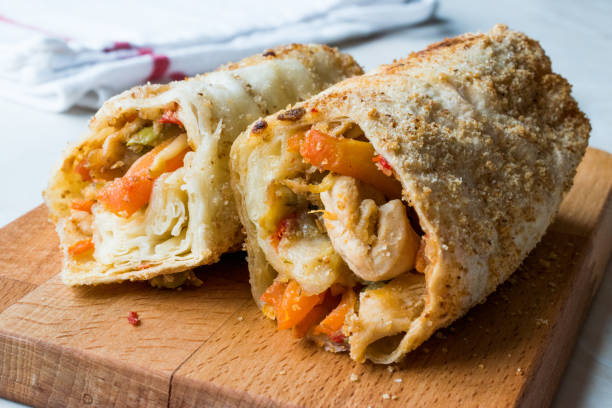 istock Turkish Avci Boregi / Hunter Pastry Fried Rolls with Chicken and Vegetables 904672782