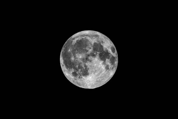 istock Full moon seen with telescope 904680172