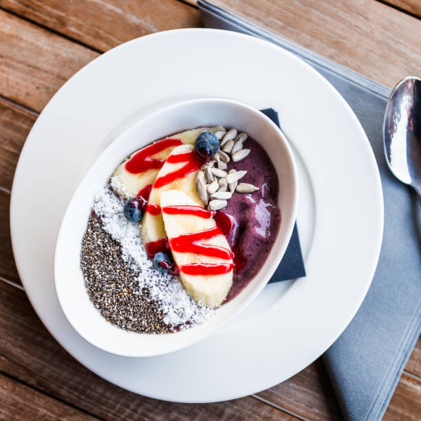 istock Blueberry, Banana and Maca Smoothie Bowl 904687134