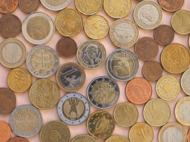 istock Euro coins, European Union background 904691494