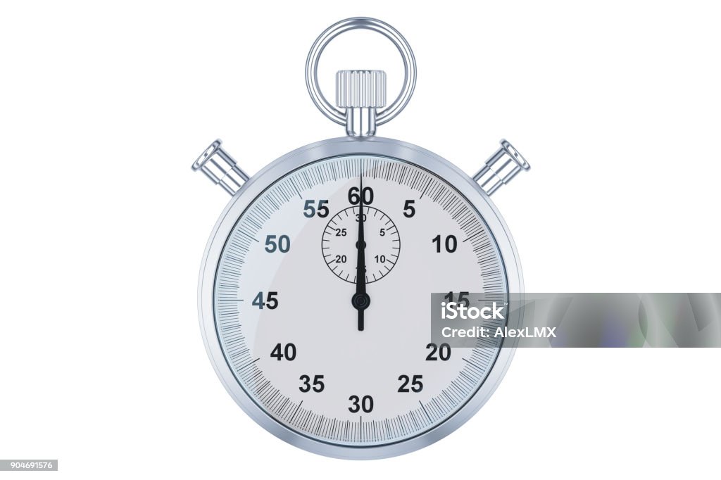 Stopwatch, 3D rendering isolated on white background Stopwatch Stock Photo