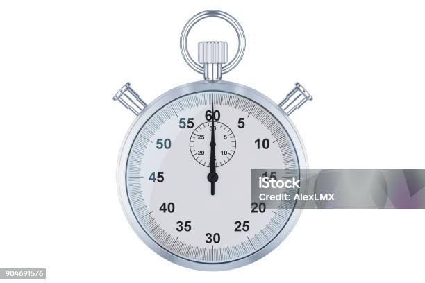 Stopwatch 3d Rendering Isolated On White Background Stock Photo - Download Image Now