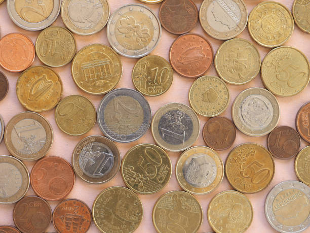 istock Euro coins, European Union background 904691870
